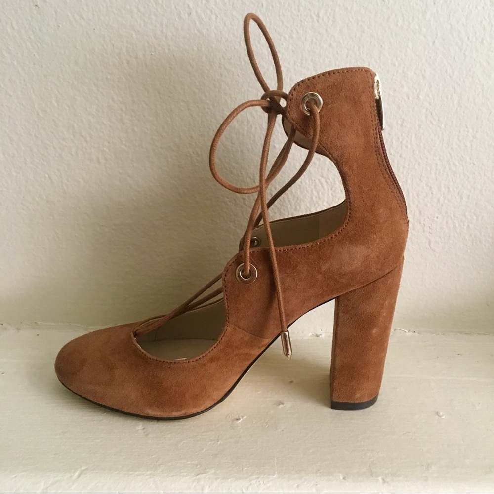 Marc Fisher suede lace up heels